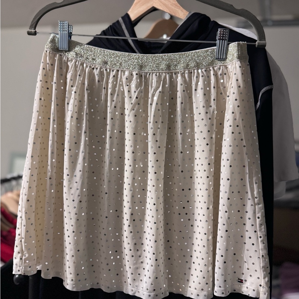 Tommy Hilfiger Gold Skater Mini Skirt Embellished Cocktail